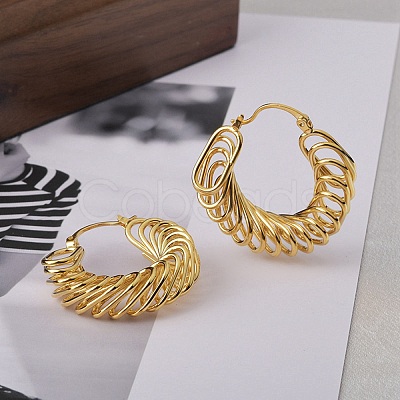 Brass Hoop Earring for Women EJEW-L288-001G-1