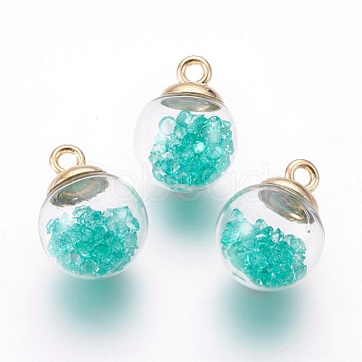 Transparent Glass Bottle Pendants LS-GLAA-L018-13-1