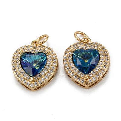 Brass Micro Pave Cubic Zirconia Pendants KK-G404-A-01-1