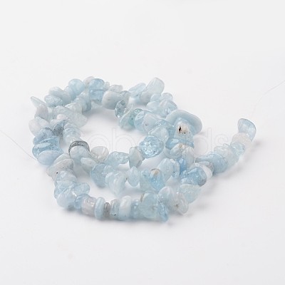 Chip Natural Aquamarine Bead Strands G-M349-12-1