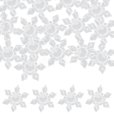100Pcs Christmas Transparent Acrylic Connector Charms OACR-SC0001-58-1