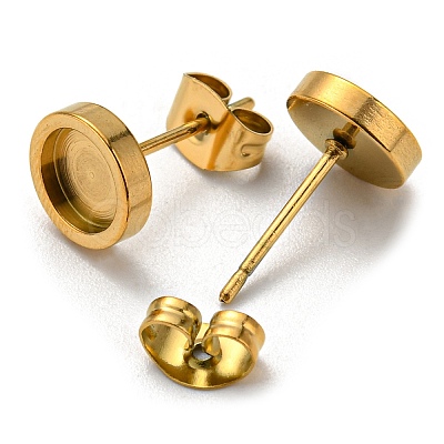 Ion Plating(IP) 304 Stainless Steel Stud Earring Settings STAS-L219-02C-G-1