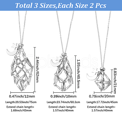 2 Bags 304 Stainless Steel Macrame Pouch Empty Stone Holder Necklace Making NJEW-SC0001-82-1