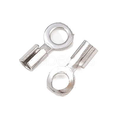 304 Stainless Steel Fold Over Crimp Cord Ends STAS-P434-05A-P-1