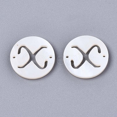 Natural Freshwater Shell Links Connectors X-SHEL-S276-120X-1