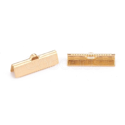 304 Stainless Steel Ribbon Crimp Ends STAS-P249-29B-G-1