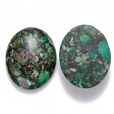 Synthetic Gold Line Imperial Jasper Cabochons G-R457-02E-1