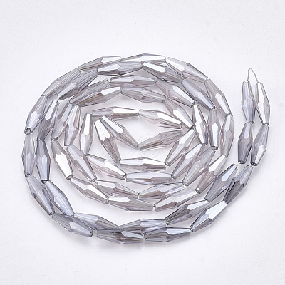 Electroplated Glass Beads Strands EGLA-S174-06H-1