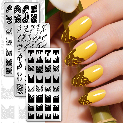 Stainless Steel DIY Nail Art Templates MRMJ-WH0092-224-1