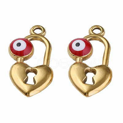 304 Stainless Steel Enamel Pendants STAS-N087-53-01G-1