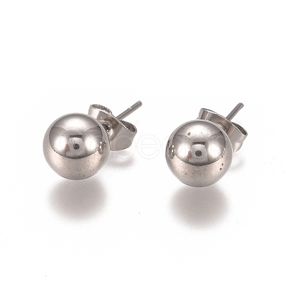 Tarnish Resistant 304 Stainless Steel Stud Earrings EJEW-L215-57E-P-1