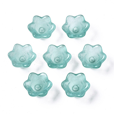 Transparent Spray Painted Glass Beads GLAA-Q089-002A-001-1