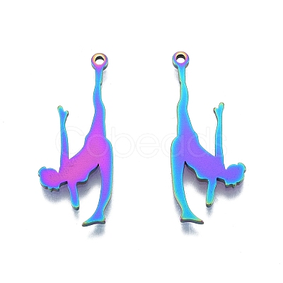 Ion Plating(IP) 201 Stainless Steel Pendants STAS-B027-29MC-1
