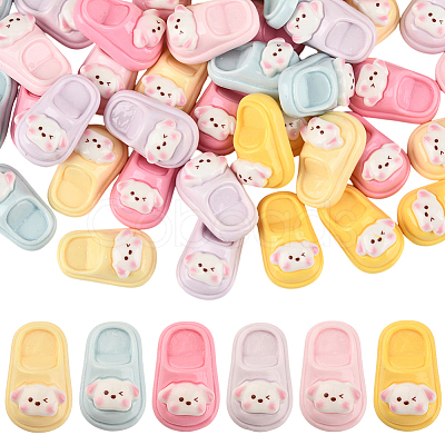 48Pcs 6 Colors Opaque Resin Cabochons FIND-SC0020-82-1