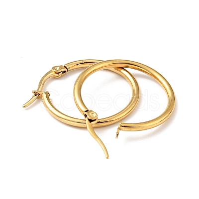 PVD Vacuum Plating 201 Stainless Steel Hoop Earrings with 304 Stainless Steel Pins for Women EJEW-D279-12G-02-1
