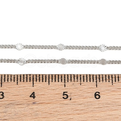 Brass Disc Twisted Chain Necklaces NJEW-A042-09P-1