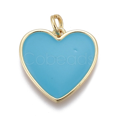 Brass Enamel Pendants ZIRC-M108-40-G-1