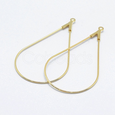 Brass Hoop Earrings Findings X-KK-F727-23G-NF-1