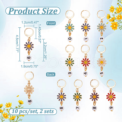 Alloy Enamel Pendant Locking Stitch Markers HJEW-AB00143-1