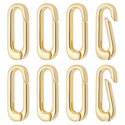 8Pcs Brass Spring Gate Rings KK-BC0015-69G-1