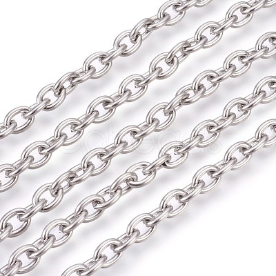 Non-Tarnish 201 Stainless Steel Cable Chains CHS-L017-09E-01-1