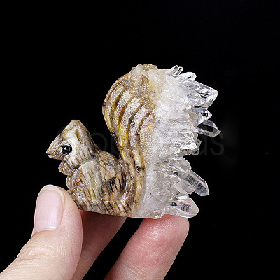 Natural Quartz Crystal Squirrel Display Decorations PW-WGB5C26-01-1