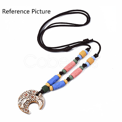 Vintage Glazed Tribal Face Porcelain Big Pendants PORC-T006-31-1