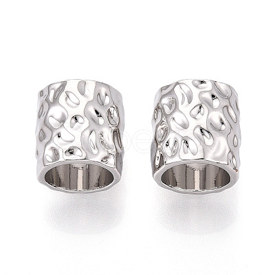 Textured Alloy Large Hole Beads PALLOY-T091-43P-1