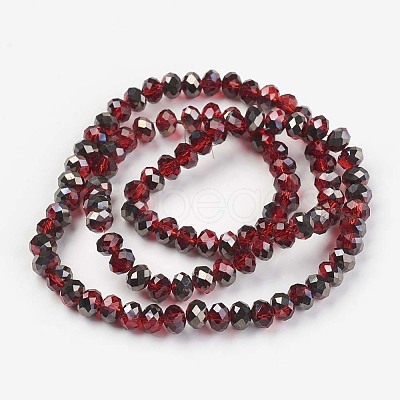 Electroplate Transparent Glass Beads Strands EGLA-A034-T2mm-P06-1