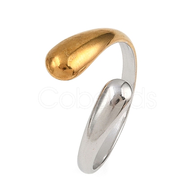 Adjustable 304 Stainless Steel Cuff Rings for Women LS-RJEW-B135-01GP-05-1