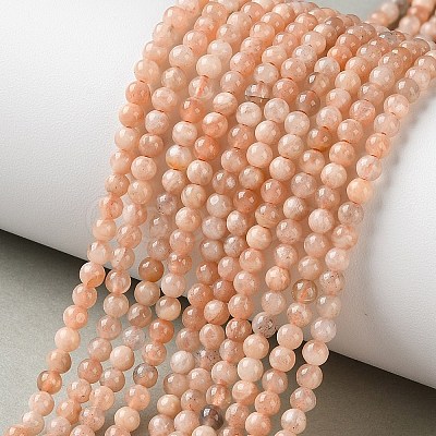 Natural Sunstone Beads Strands G-C284-C02-3mm-01-1