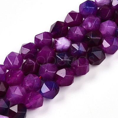 Dyed Natural White Jade Beads Strands G-T139-8mm-45L-1