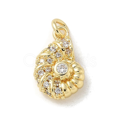 Brass Micro Pave Clear Cubic Zirconia Pendants KK-U046-02G-02-1