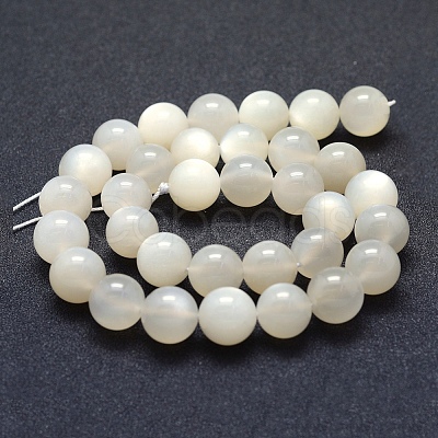 Natural White Moonstone Beads Strands G-P342-02A-12mm-AB-1