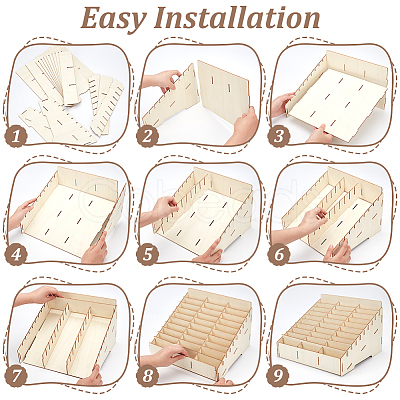 30 Grids Plywood Board Display Riser AJEW-WH0609-017D-1