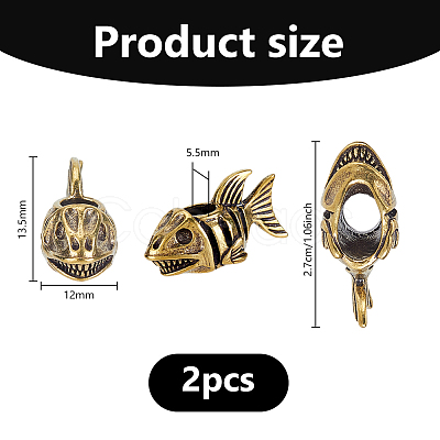 Brass European Beads KK-WH0079-195-1