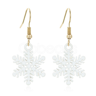 Snowflake Alloy Enamel Dangle Earrings FS-WGD9918-03-1