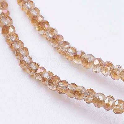 Electroplate Glass Beads Strands GLAA-F078-FR06-1