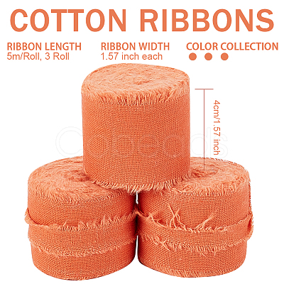 Cotton Rustic Frayed Edge Ribbon OCOR-WH0071-029E-1