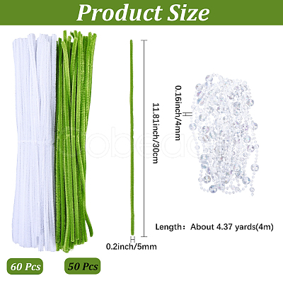 4M Plastic Beaded Trim Garland Strand AJEW-SC0032-02-1