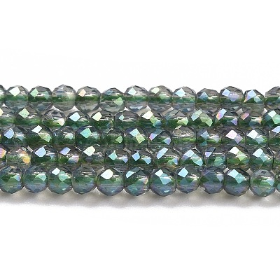 Electroplate Transparent Glass Beads Strands GLAA-H021-01A-FR01-1