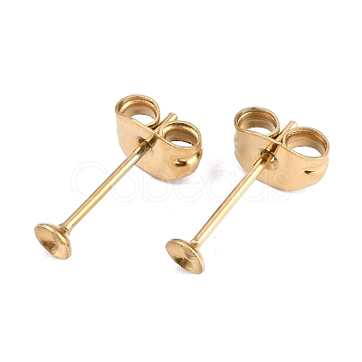 304 Stainless Steel Stud Earring Findings STAS-D389-03A-G-1