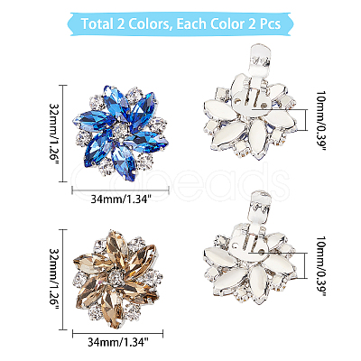 4 Pcs 2 Colors Platinum Alloy Shoe Buckle Clips ALRI-NB0001-09P-1