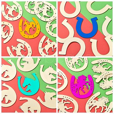 Unfinished Wood Horseshoe Cutouts WOOD-CJC0009-02-1