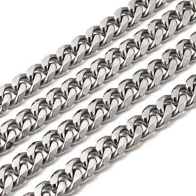 Tarnish Resistant Men's Jewelry Making 201 Stainless Steel Curb Chains CHS-A003B-2.5mm-1