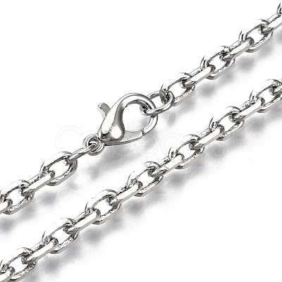 Brass Cable Chains Necklace Making MAK-N034-004B-P-1