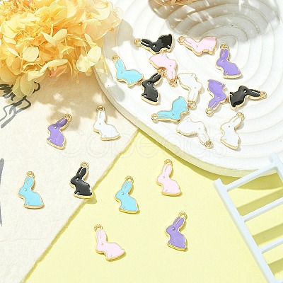 20Pcs 5 Colors Alloy Enamel Pendants ENAM-YW0003-01-1