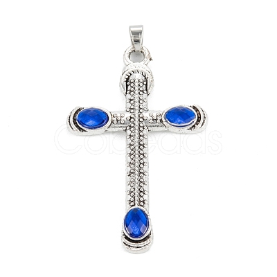 Tibetan Style Alloy Rhinestone Pendants PALLOY-P261-01AS-1