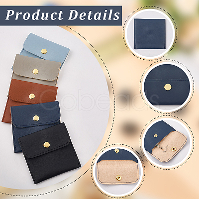 5Pcs 5 Colors PU Imitation Leather Jewelry Storage Bags ABAG-CL0001-04A-1
