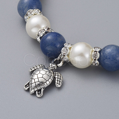 Stretch Charm Bracelets BJEW-JB04686-03-1